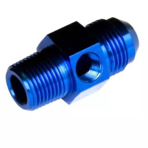 Redhorse Performance Fitting  -06 male AN/JIC to -06 (3/8″) NPT male with 1/8″ NPT hex – blue