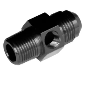 Redhorse Performance Fitting -08 male AN/JIC to -06 (3/8″) NPT male with 1/8″ NPT hex – black