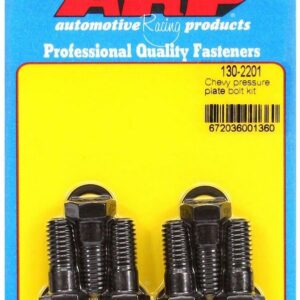 ARP Pressure Plate Bolt Kit, High Performance Series, 3/8-16 in Thread, Hex Head, Washers Included, Chromoly, Black Oxide, Chevy V8, Set of 6