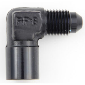 FRAGOLA FRG495023-BL Fitting, Adapter, 90 Degree, 4 AN Male to 1/8 in NPT Female, Aluminum, Black Anodized