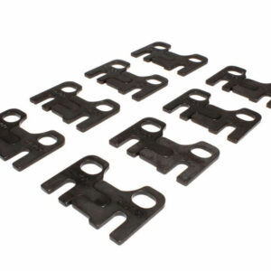 COMP Pushrod Guide Plate, 5/16 in Pushrod, Flat, Adjustable, Steel, Black Oxide, Small Block Chevy / Small Block Ford, Set of 8