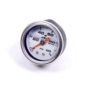 AEROMOTIVE Fuel Pressure Gauge, 0-100 psi, Mechanical, Analog, 1-1/2 in Diameter, 1/8 in NPT Port, White Face, Each