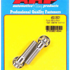 ARP Starter Bolt, 1.500 in Long, 12 Point Head, Stainless, Polished, Ford, Pair