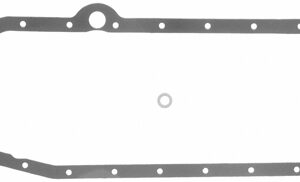 Fel-Pro Oil Pan Gasket, 0.094 in Thick, Multi-Piece, Rubber Coated Fiber, Passenger Side Dipstick, Small Block Chevy