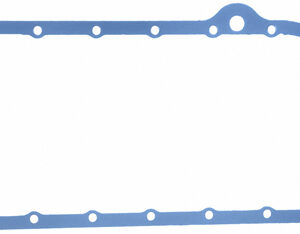 Fel-Pro Oil Pan Gasket, 0.141 in Thick, Trimmed, 1 Piece, Steel Core Silicone Rubber, Driver Side Dipstick, Small Block Chevy