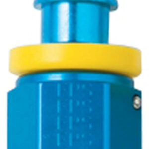 Fragola Fitting, Hose End, 8000 Series Push-Lite, Straight, 6 AN Hose Barb to 6 AN Female, Aluminum, Blue Anodized, Each