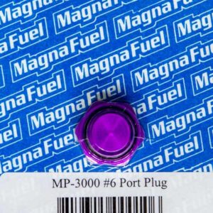 MAGNAFUEL Fitting, Plug, 6 AN Male O-Ring, Hex Head, Aluminum, Purple Anodized