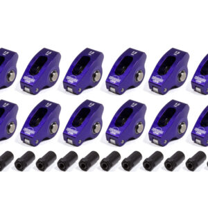 HOWARDS RACING COMPONENTS  Rocker Arm, The Purple Rocker, 7/16 in Stud Mount, 1.50 Ratio, Full Roller, Billet Aluminum, Purple Anodized, Small Block Chevy, Set of 16