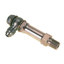 PETERSON FLUID Fitting, Adapter, 90 Degree, 4 AN Male to 1/8 in NPT Male, Aluminum, Natural, Peterson Oil Pressure Gauge