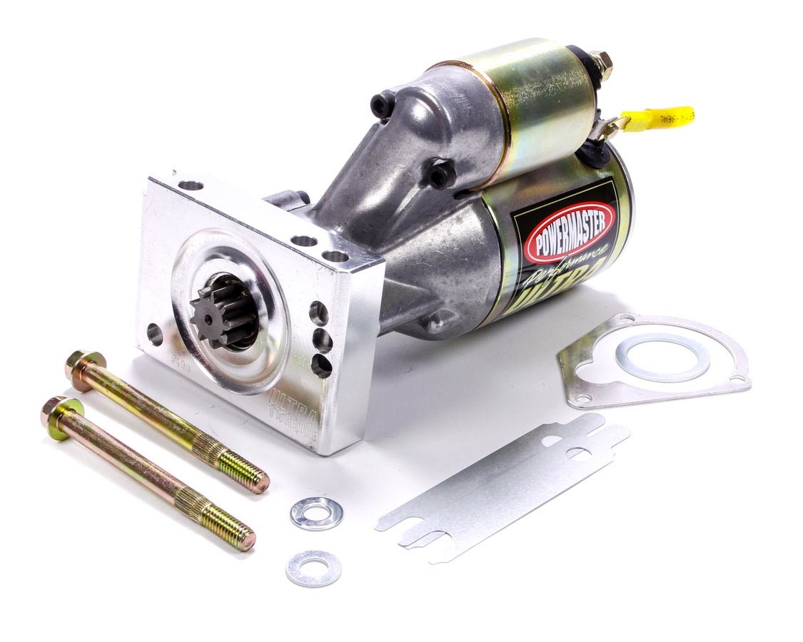POWERMASTER Starter, Ultra Torque, 4.4:1 Gear Reduction, Natural, 153 / 168 Tooth, Straight Bolt, Chevy V8