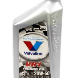 VALVOLINE Motor Oil, VR1 Racing, High Zinc, 20W50, Conventional, 1 qt Bottle