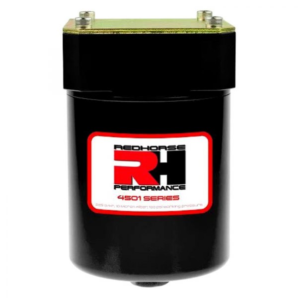 Redhorse Performance Fuel Filter 4501-08-2; Gasoline 10 Microns Black Anodized Aluminum Paper