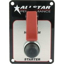 ALLSTAR PERFORMANCE Switch Panel, Dash Mount, 2-5/8 x 3-3/4 in, 1 Safety Cover Toggle / 1 Momentary Button, Kit