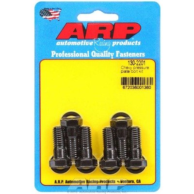 ARP Pressure Plate Bolt Kit, High Performance Series, 3/8-16 in Thread, Hex Head, Washers Included, Chromoly, Black Oxide, Chevy V8, Set of 6