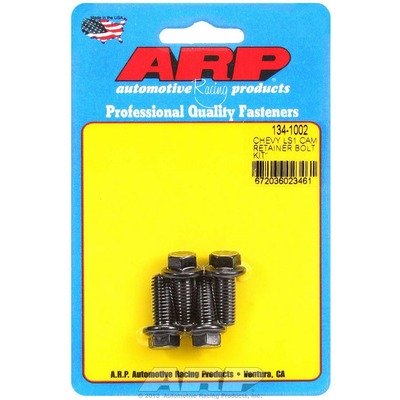 ARP Cam Retainer Bolt Kit, High Performance, 8 mm x 1.25 Thread, 20 mm Long, 10 mm Hex Head, Chromoly, Black Oxide, GM LS-Series, Set of 4