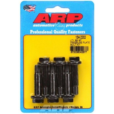 ARP Pressure Plate Bolt Kit, High Performance Series, 3/8-16 in Thread, Hex Head, Chromoly, Black Oxide, GM LT-Series 1992-97, Set of 6