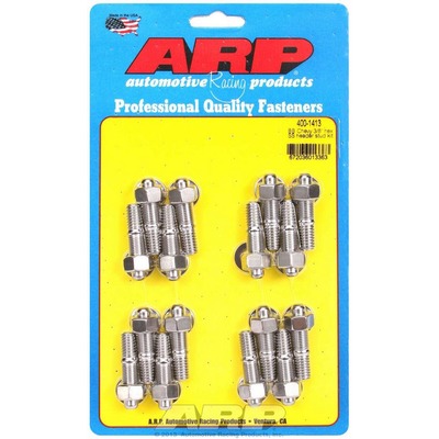 ARP Header Stud, 3/8 in Diameter, 1.67 in Long, Hex Nuts, Stainless, Polished, Big Block Chevy, Set of 16