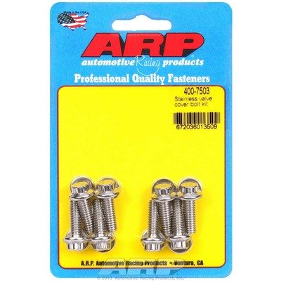 ARP Valve Cover Fastener, Bolt, 1/4-20 in Thread, 0.812 in Long, 12 Point Head, Stainless, Polished, Set of 8
