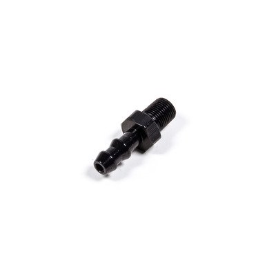 FRAGOLA Fitting, Adapter, Straight, 1/8 in NPT Male to 1/4 in Hose Barb, Aluminum, Black Anodized, Each