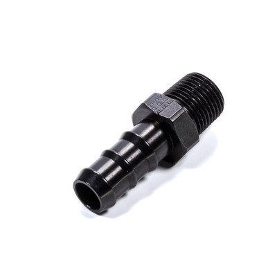 FRAGOLA Fitting, Adapter, Straight, 1/2 in NPT Male to 5/8 in Hose Barb, Aluminum, Black Anodized, Each
