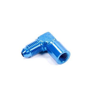 Fragola Fitting, Adapter, 90 Degree, 1/8 in NPT Female to 4 AN Male, Aluminum, Blue Anodized, Each