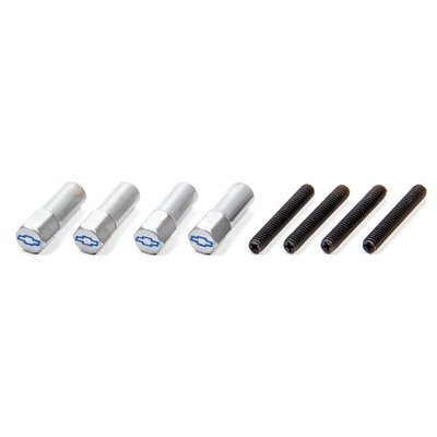 PROFORM Valve Cover Fastener, Mini Nut, 1/4-20 in Thread, 1-1/2 in Long, Bowtie Logo, Steel, Metallic Gray, Set of 4
