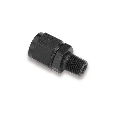 EARLS Fitting, Adapter, Straight, 3 AN Female Swivel to 1/8 in NPT Male, Aluminum, Black Anodized, Each