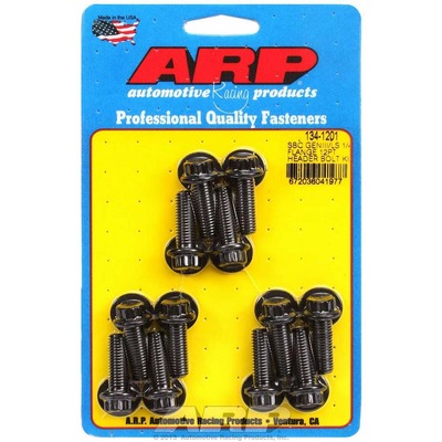 ARP Header Bolt, 8 mm x 1.25 Thread, 0.984 in Long, 12 Point Head, Washers Included, Chromoly, Black Oxide, GM LS-Series, Set of 12