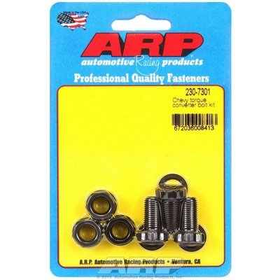 ARP orque Converter Bolt Kit, Pro Series, 3/8-24 in Thread, 0.75 in Long, 12 Point Head, Chromoly, Black Oxide, TH350 / TH400, Set of 3