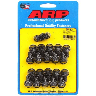 ARP Oil Pan Bolt Kit, 12 Point Head, Chromoly, Black Oxide, 2-Piece Cork Gasket, Big Block Chevy, Kit