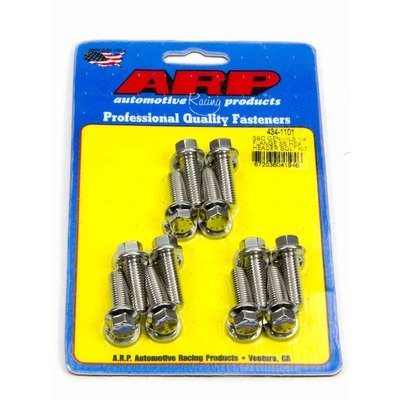 ARP Header Bolt, 8 mm x 1.25 Thread, 0.984 in Long, Hex Head, Stainless, Polished, GM LS-Series, Set of 12