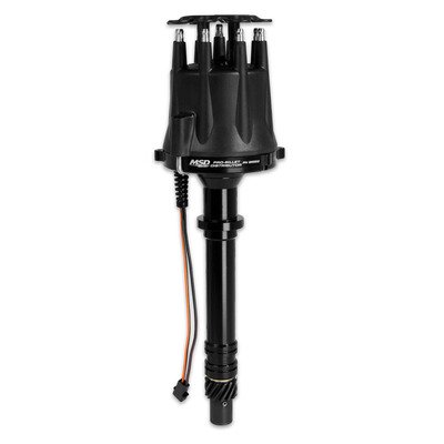 MSD IGNITION Distributor, Pro-Billet, Magnetic Pickup, Mechanical Advance, HEI Style Terminal, Black, Chevy V8, Each