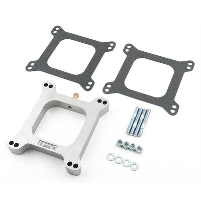 MR. GASKET Carburetor Spacer, 1 in Thick, Open, Square Bore, PCV Port, Hardware Included, Aluminum, Natural, Each