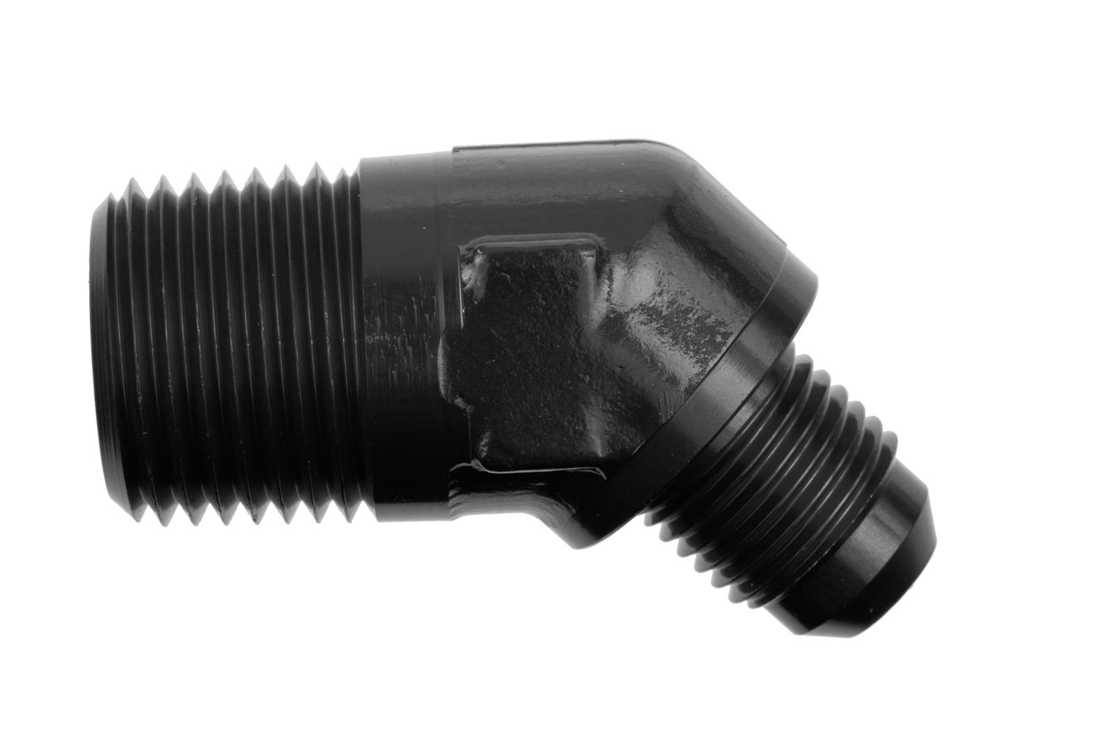 Redhorse -06 male to 1/8″ NPT male adapter, 45 degree-black