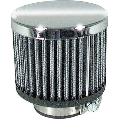 ALLSTAR PERFORMANCE Breather, Clamp-On, Round, 1-3/8 in OD Tube, Reusable, Steel, Chrome, Each