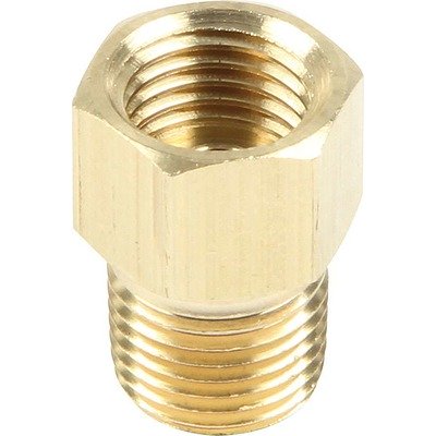 ALLSTAR PERFORMANCE Fitting, Adapter, Straight, 3/8-24 in Inverted Flare Female to 1/8 in NPT Male, Brass, Natural, 3/16 in Hardline, Set of 4